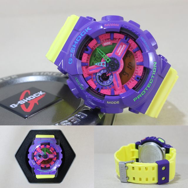 CASIO G-SHOCK นาฬิกาข้อมือ นาฬิกากันน้ำ นาฬิกาของแท้ ประกันศูนย์ CMG 1 ปี รุ่น GA-110HC-6A นาฬิกาสีม่วง