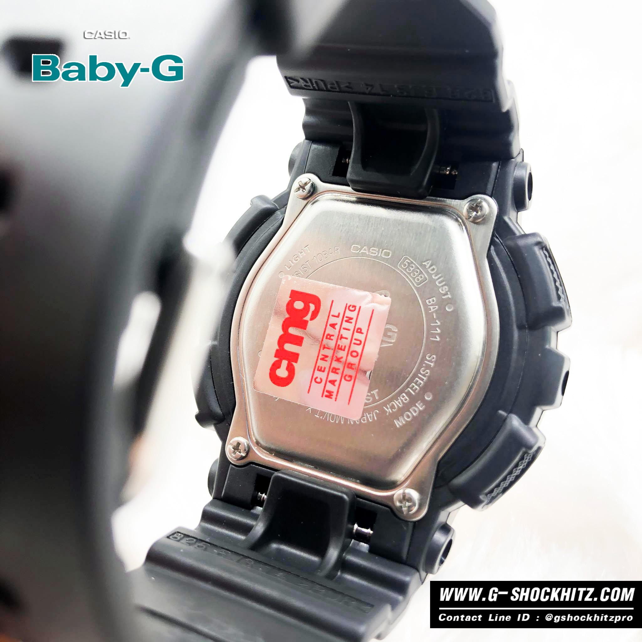 CASIO BABY-G นาฬิกาข้อมือ นาฬิกากันน้ำ นาฬิกาของแท้ ประกันศูนย์ CMG 1 ปี รุ่น BA-111-1A นาฬิกาสีดำ
