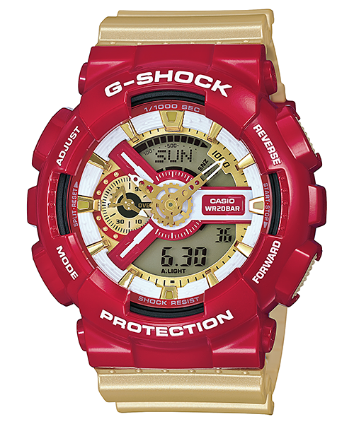 CASIO G-SHOCK นาฬิกาข้อมือ นาฬิกากันน้ำ นาฬิกาของแท้ ประกันศูนย์ CMG 1 ปี รุ่น GA-110CS-4A นาฬิกาสีแดง