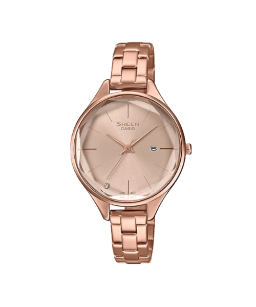 CASIO SHEEN นาฬิกาข้อมือ นาฬิกากันน้ำ นาฬิกาของแท้ ประกันศูนย์ CMG 1 ปี รุ่น SHE-4062PG-4A นาฬิกาสีน้ำตาล