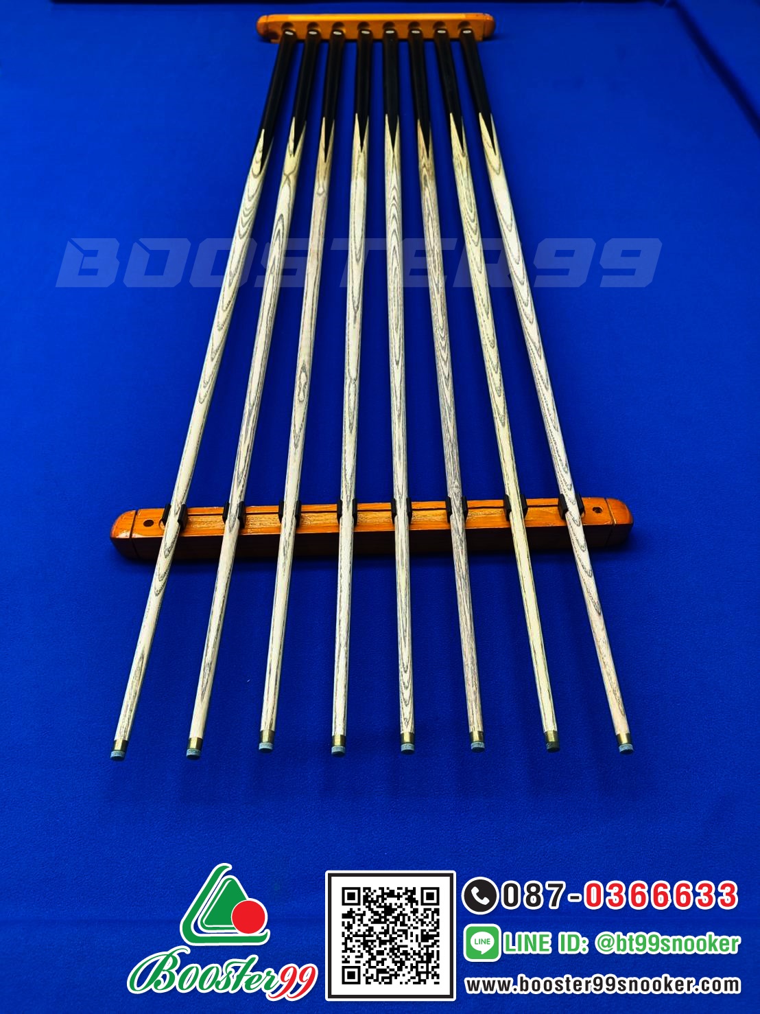 [TN04-TN05] ที่วางไม้คิว ติดผนัง แบบไม้ ( มีแบบ6ด้าม / แบบ8ด้าม )