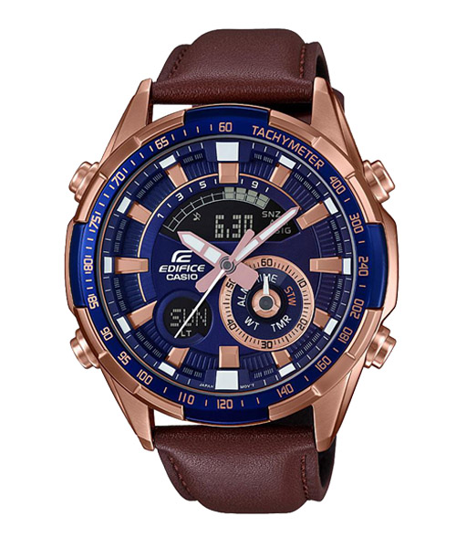 CASIO EDIFICE นาฬิกาข้อมือ นาฬิกากันน้ำ นาฬิกาของแท้ ประกันศูนย์ CMG 1 ปี รุ่น ERA-600GL-2A นาฬิกาสีน้ำตาล