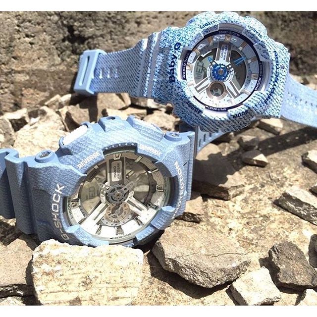 CASIO G-SHOCK นาฬิกาข้อมือ นาฬิกากันน้ำ นาฬิกาของแท้ ประกันศูนย์ CMG 1 ปี รุ่น GA-110DC-2A7 นาฬิกาสีฟ้า