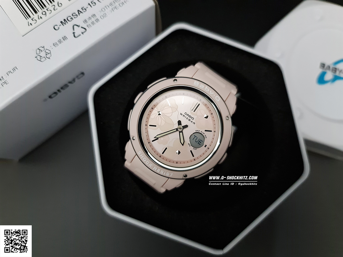CASIO BABY-G นาฬิกาข้อมือ นาฬิกากันน้ำ นาฬิกาของแท้ ประกันศูนย์ CMG 1 ปี รุ่น BGA-150FL-4A นาฬิกาสีชมพู