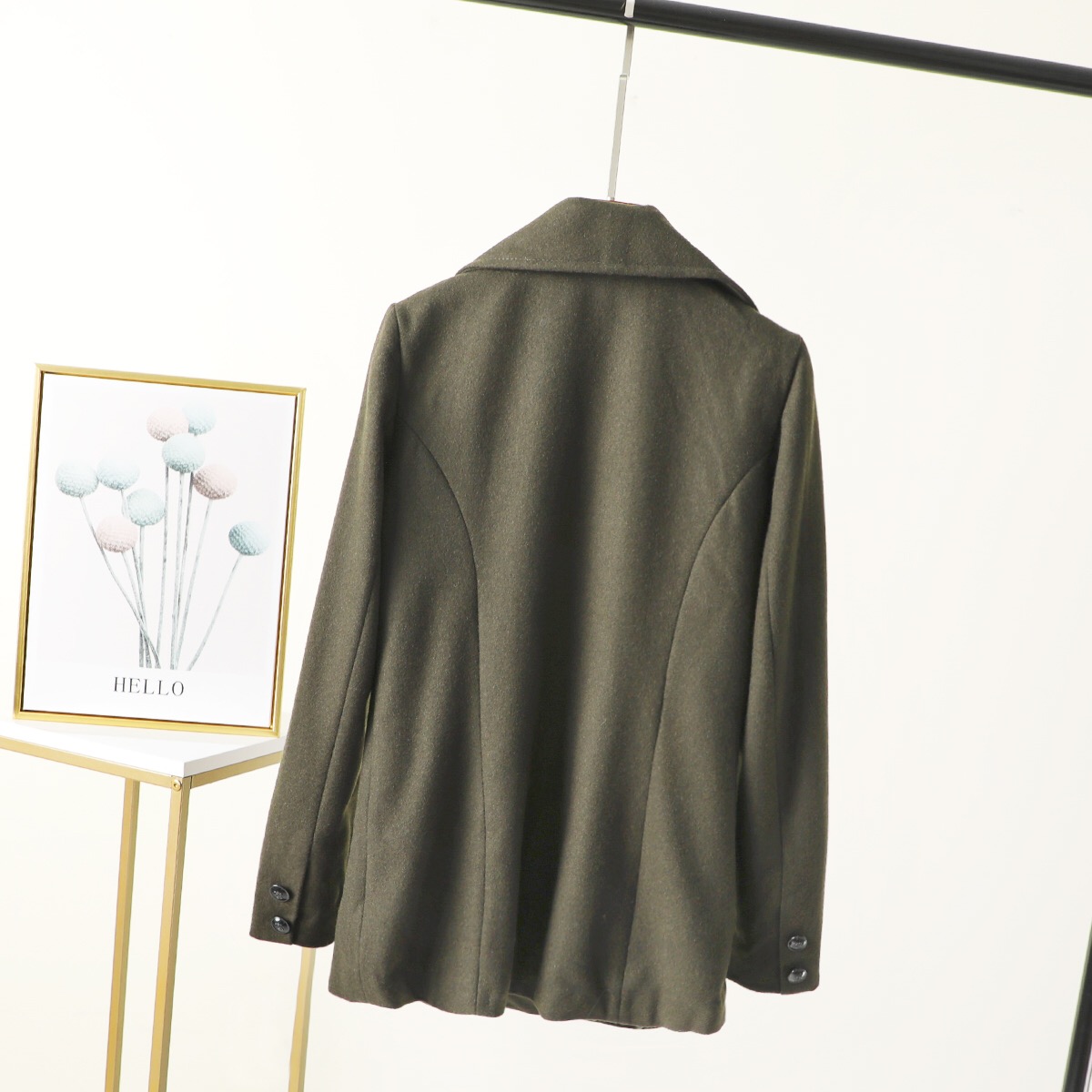 Camaieu เสื้อสูท เสื้อโค้ท สูทกันหนาว เนื้อผ้าสักหลาดวูล สีเขียว Camaieu เขียว