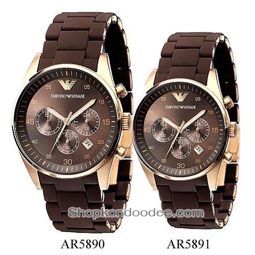 **Preorder**EMPORIO ARMANI AR5890 AR5891 COUPLE ROSE GOLD BR CHRONO WATCH