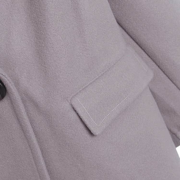 เสื้อโค้ทวูล Trench coat เสื้อโค้ทเฟอร์ โค้ทสักหลาดสีเทาอ่อน แบรนด์ RAY CASSIN