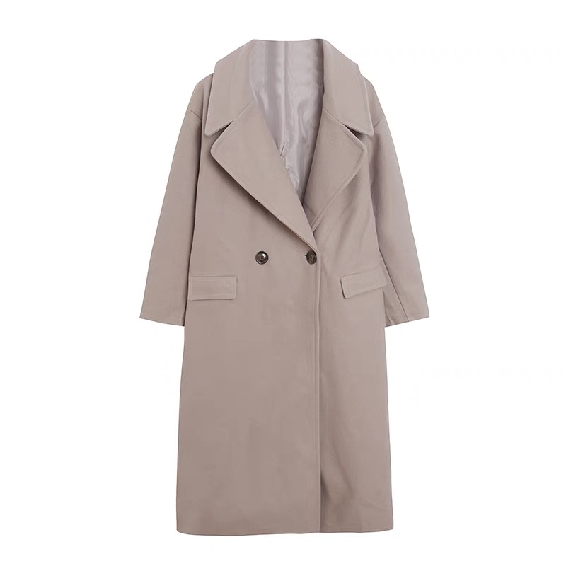 เสื้อโค้ทวูล Trench coat เสื้อโค้ทเฟอร์ โค้ทสักหลาดสีเทาอ่อน แบรนด์ RAY CASSIN