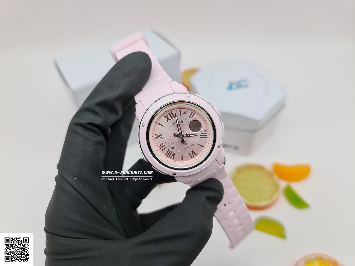 CASIO BABY-G นาฬิกาข้อมือ นาฬิกากันน้ำ นาฬิกาของแท้ ประกันศูนย์ CMG 1 ปี รุ่น BGA-150ST-4A นาฬิกาสีชมพู