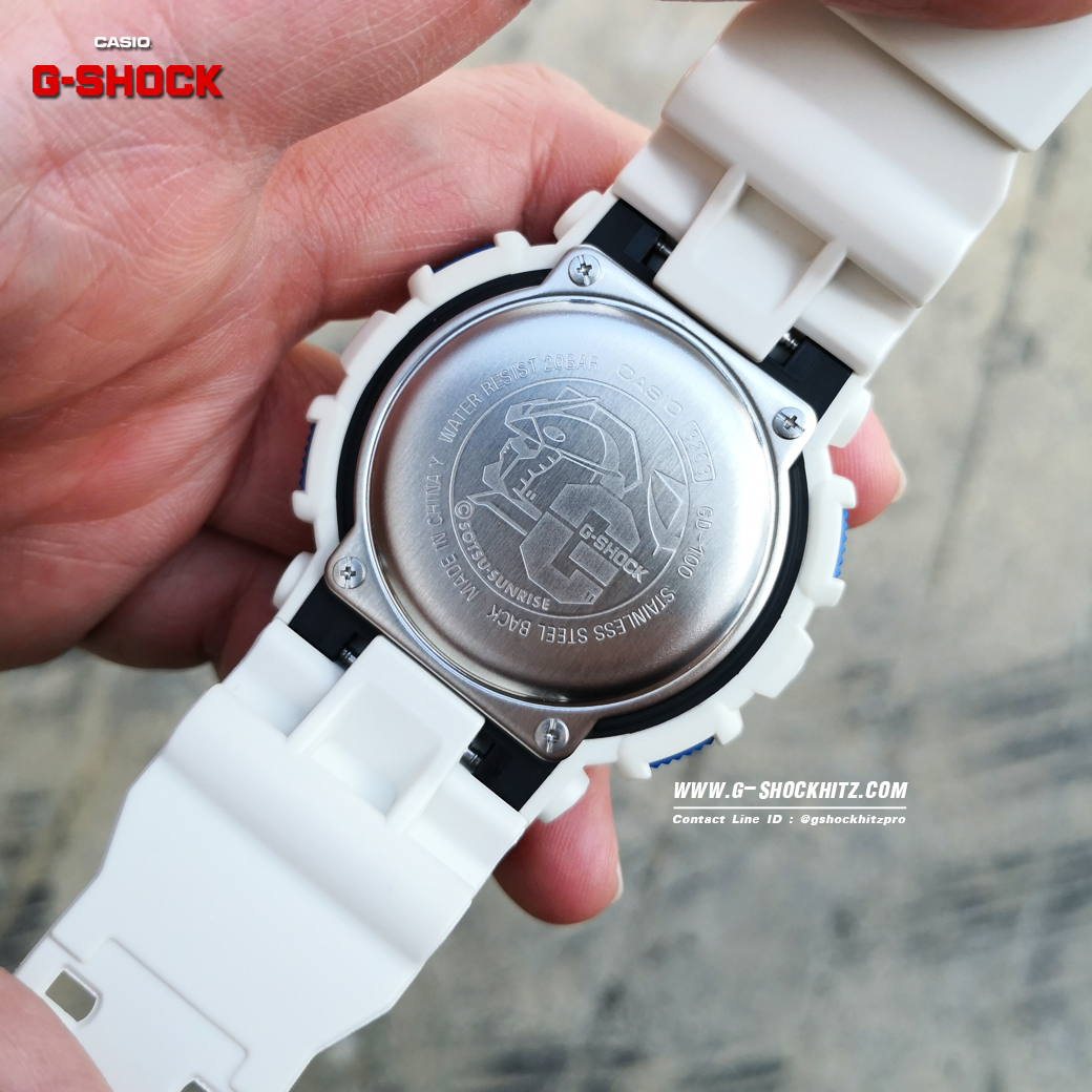 CASIO G-SHOCK นาฬิกาข้อมือ นาฬิกากันน้ำ นาฬิกาของแท้ ประกันศูนย์ CMG 1 ปี รุ่น GD-100 GUNDAM Mobile Suit นาฬิกาสีขาว