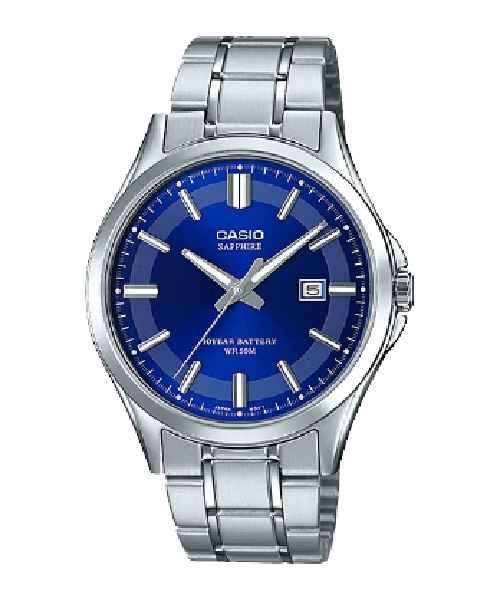 CASIO นาฬิกาคาสิโอ นาฬิกาข้อมือ นาฬิกากันน้ำ นาฬิกาของแท้ ประกันศูนย์ CMG 1 ปี รุ่น MTS-100D-2A นาฬิกาสีเงิน
