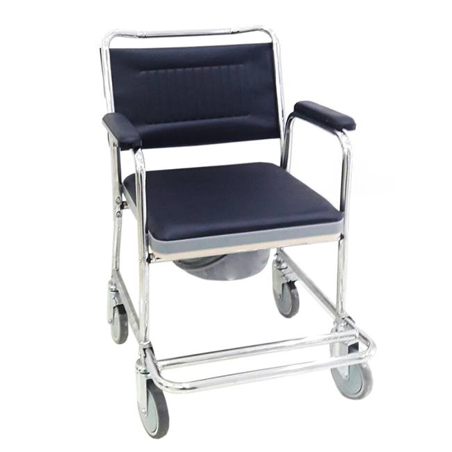 รถเข็นนั่งถ่าย ราคาประหยัด แข็งแรง รุ่น 693 รับน้ำหนักได้ 100 กิโลกรัม เบาะนั่งสบาย