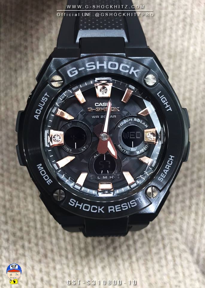 CASIO G-SHOCK นาฬิกาข้อมือ นาฬิกากันน้ำ นาฬิกาของแท้ ประกันศูนย์ CMG 1 ปี รุ่น GST-S310BDD-1A นาฬิกาสีดำ