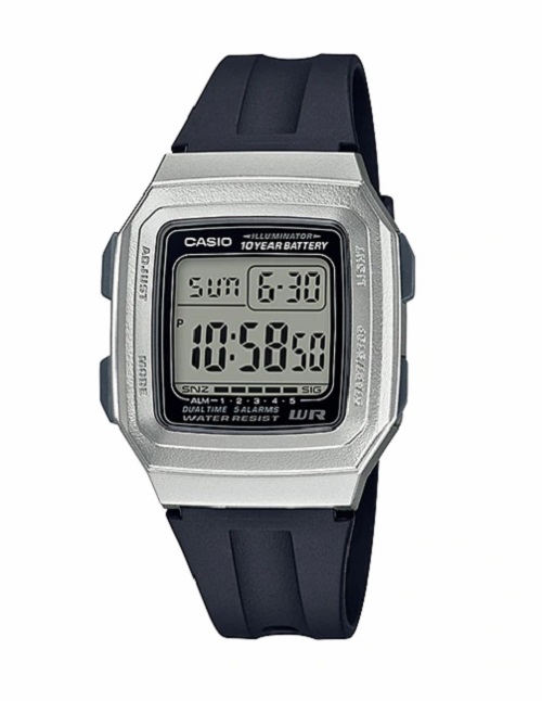 CASIO นาฬิกาคาสิโอ นาฬิกาข้อมือ นาฬิกากันน้ำ นาฬิกาของแท้ ประกันศูนย์ CMG 1 ปี รุ่น F-201WAM-7A นาฬิกาสีเงิน