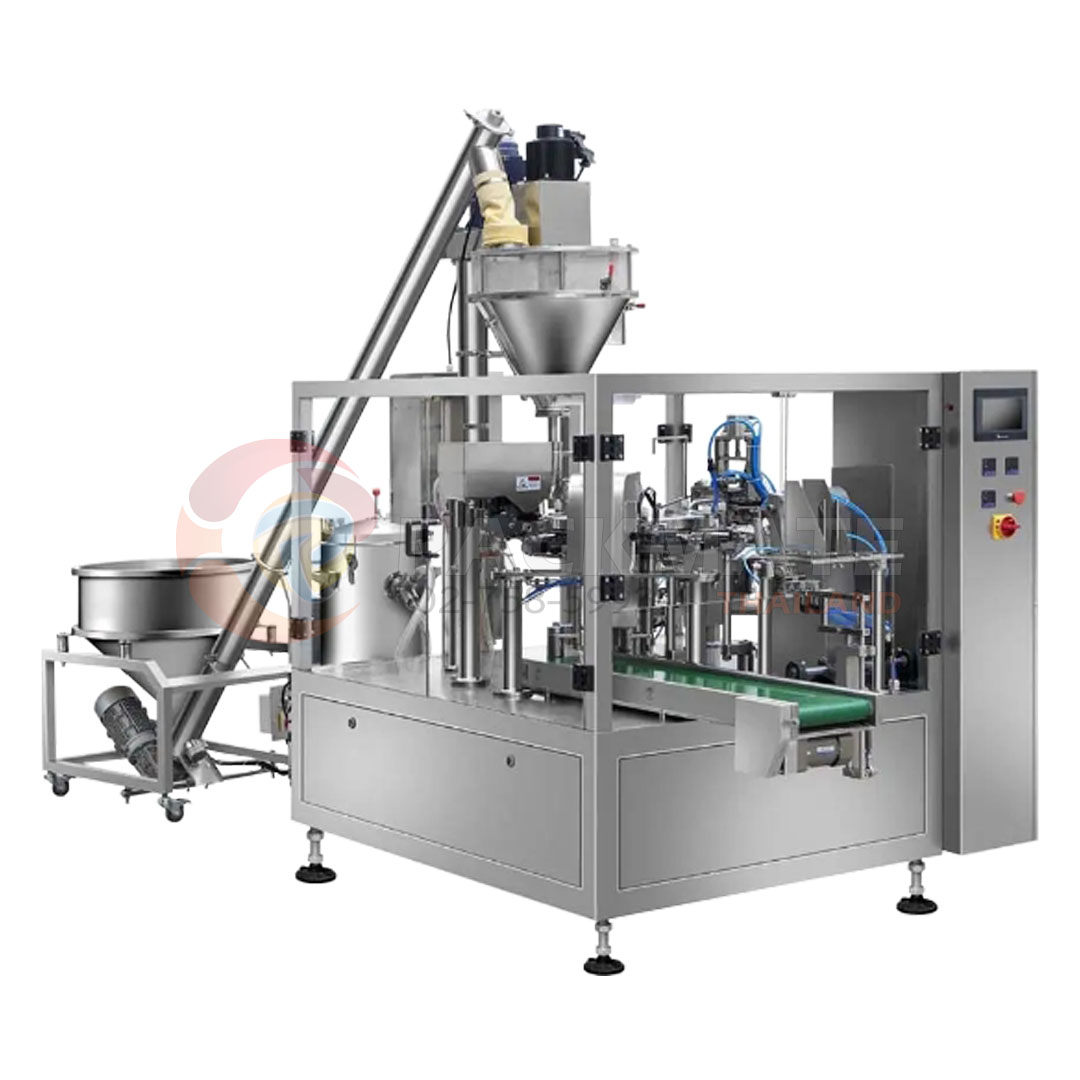 เครื่อง Rotary packing machine แบบซองซิป 8 ขั้นตอน