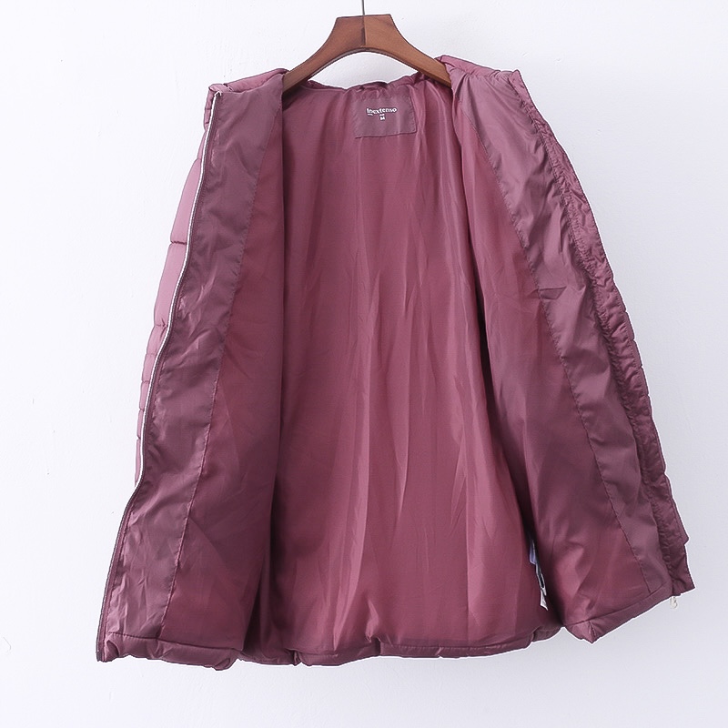 เสื้อกันหนาว เสื้อฮู้ดเฟอร์ บุนวมอุ่น สีแดง แบรนด์ INEXTENSO (padded puffer coat สำเนา