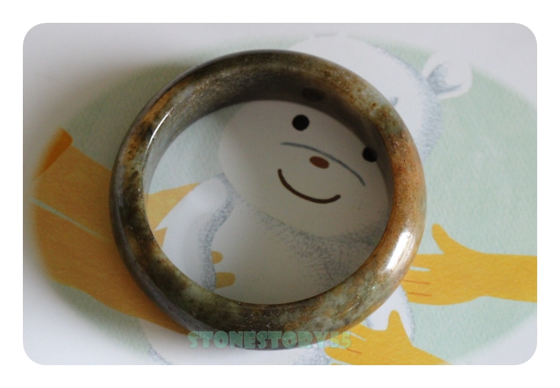 กำไลหยกพม่าแท้สีเขียวขี้ม้า6.4