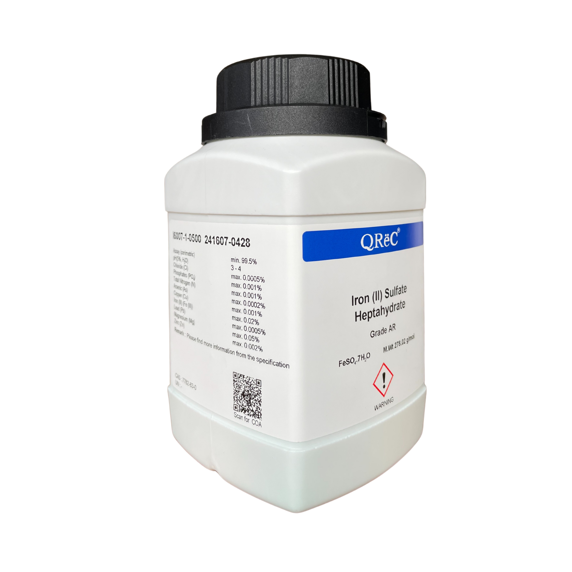 Iron (II) Sulfate 7 Hydrate, AR QReC™