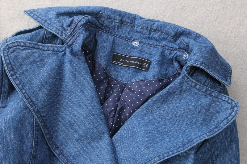 เสื้อโค้ท เสื้อคลุมยาว ผ้ายีนส์ ซีด ZARA แต่งกระดุม2แถว เนื้อผ้าหนา อุ่น Size S/M/L