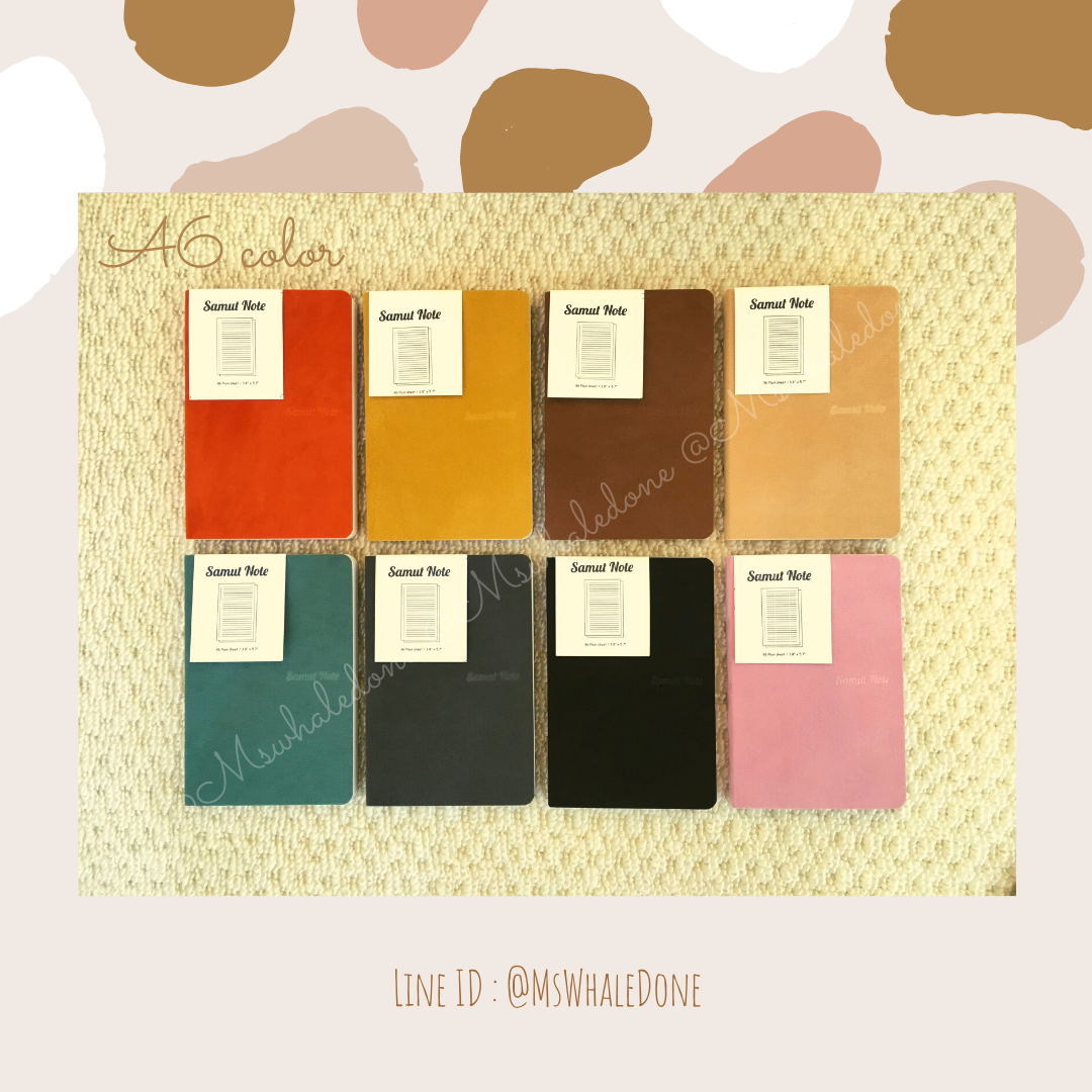 (ซื้อ4แถม1คละได้) ฟรี! แพคพร้อมแจกเทศกาลต่างๆ สมุดปกนุ่มละมุนA6 มีเส้น มี8สีพื้นคลาสสิคให้เลือก กระดาษไส้ในถนอมสายตา