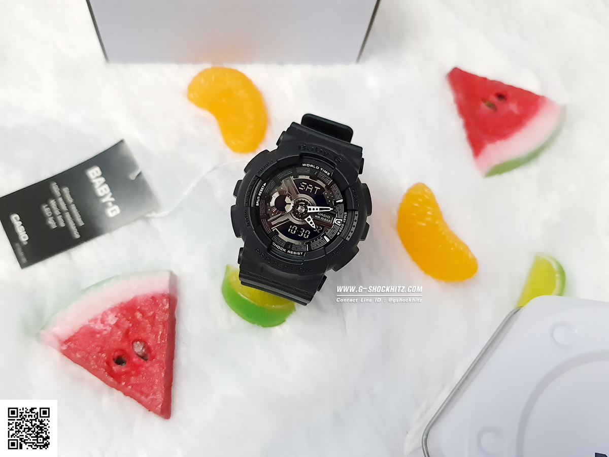 CASIO BABY-G นาฬิกาข้อมือ นาฬิกากันน้ำ นาฬิกาของแท้ ประกันศูนย์ CMG 1 ปี รุ่น BA-110BC-1A นาฬิกาสีดำ
