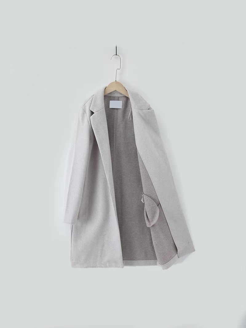 เสื้อโค้ท เสื้อโค้ทกันหนาว โค้ทวูล tailored knot coat สีเบจ แบรนด์ STRADIVARIUS สำเนา