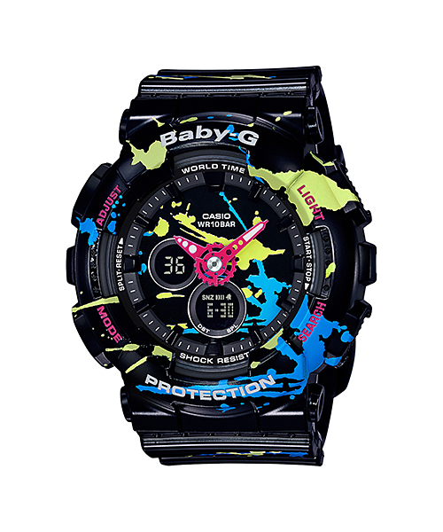 CASIO BABY-G นาฬิกาข้อมือ นาฬิกากันน้ำ นาฬิกาของแท้ ประกันศูนย์ CMG 1 ปี รุ่น BA-120SPL-1A นาฬิกาสีดำ