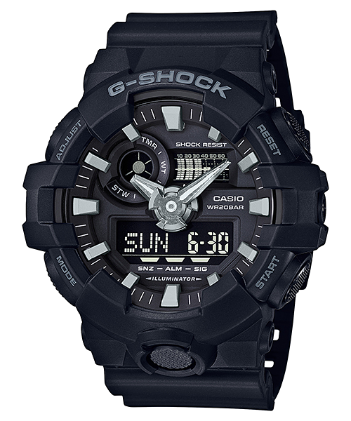 CASIO MID YEAR SALE G-SHOCK นาฬิกาข้อมือ นาฬิกากันน้ำ นาฬิกาของแท้ ประกันศูนย์ CMG 1 ปี รุ่น GA-700-1B นาฬิกาสีดำ