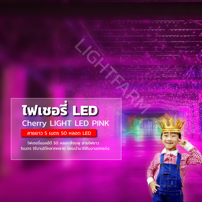 ไฟเชอรี่สีชมพู ไฟเชอรี่LED ไฟประดับตกแต่งตามงานเทศการต่างๆ