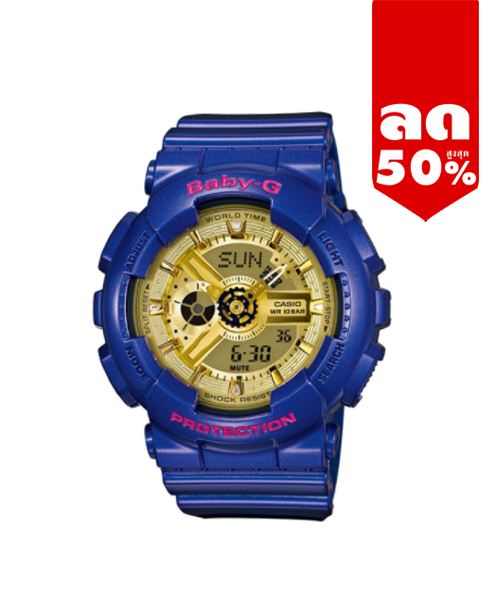 CASIO BABY-G นาฬิกาข้อมือ นาฬิกากันน้ำ นาฬิกาของแท้ ประกันศูนย์ CMG 1 ปี รุ่น BA-111GGC-2A นาฬิกาสีน้ำเงิน