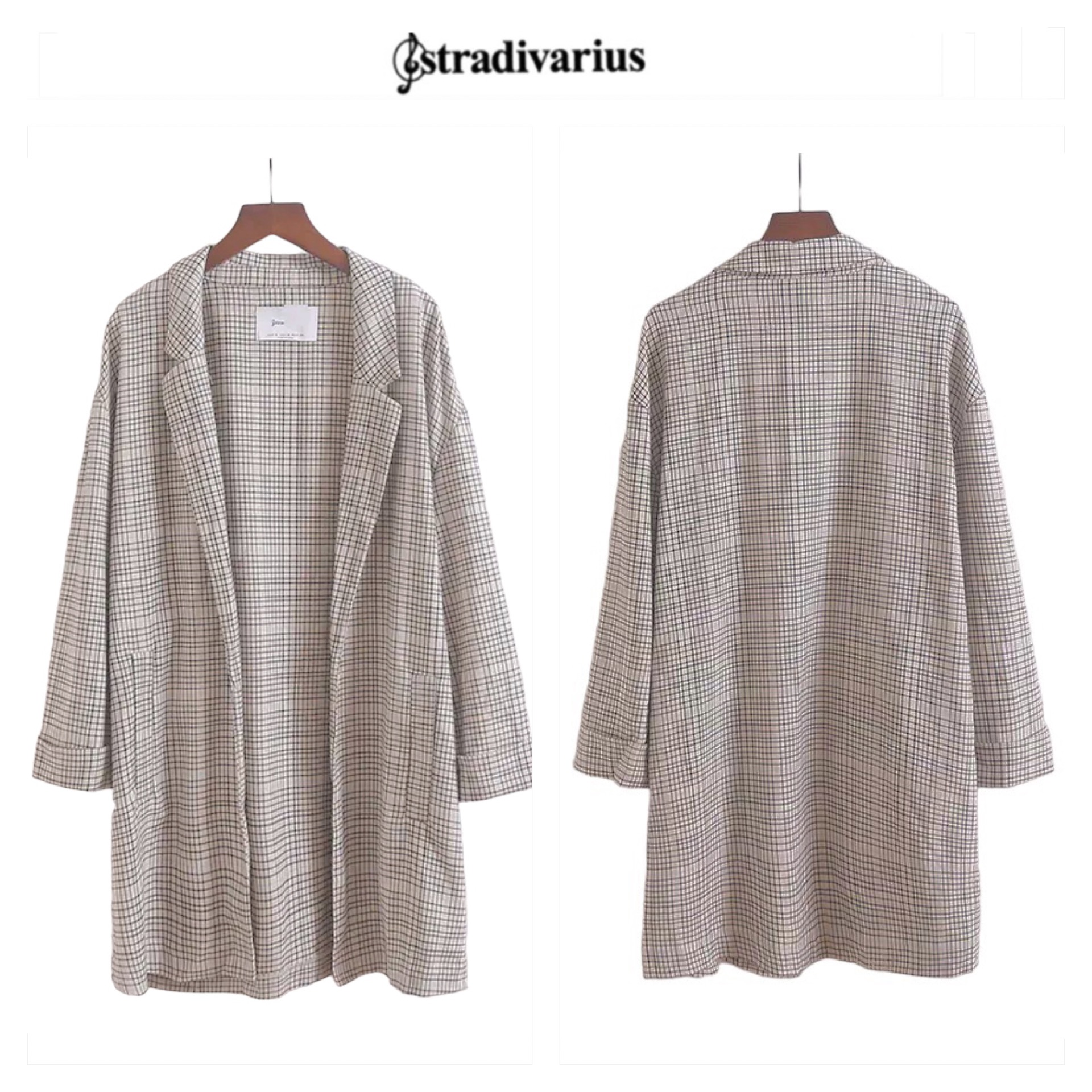เสื้อโค้ท เบลเซอร์ โค้ทลายตาราง checked แบรนด์ STRADIVARIUS