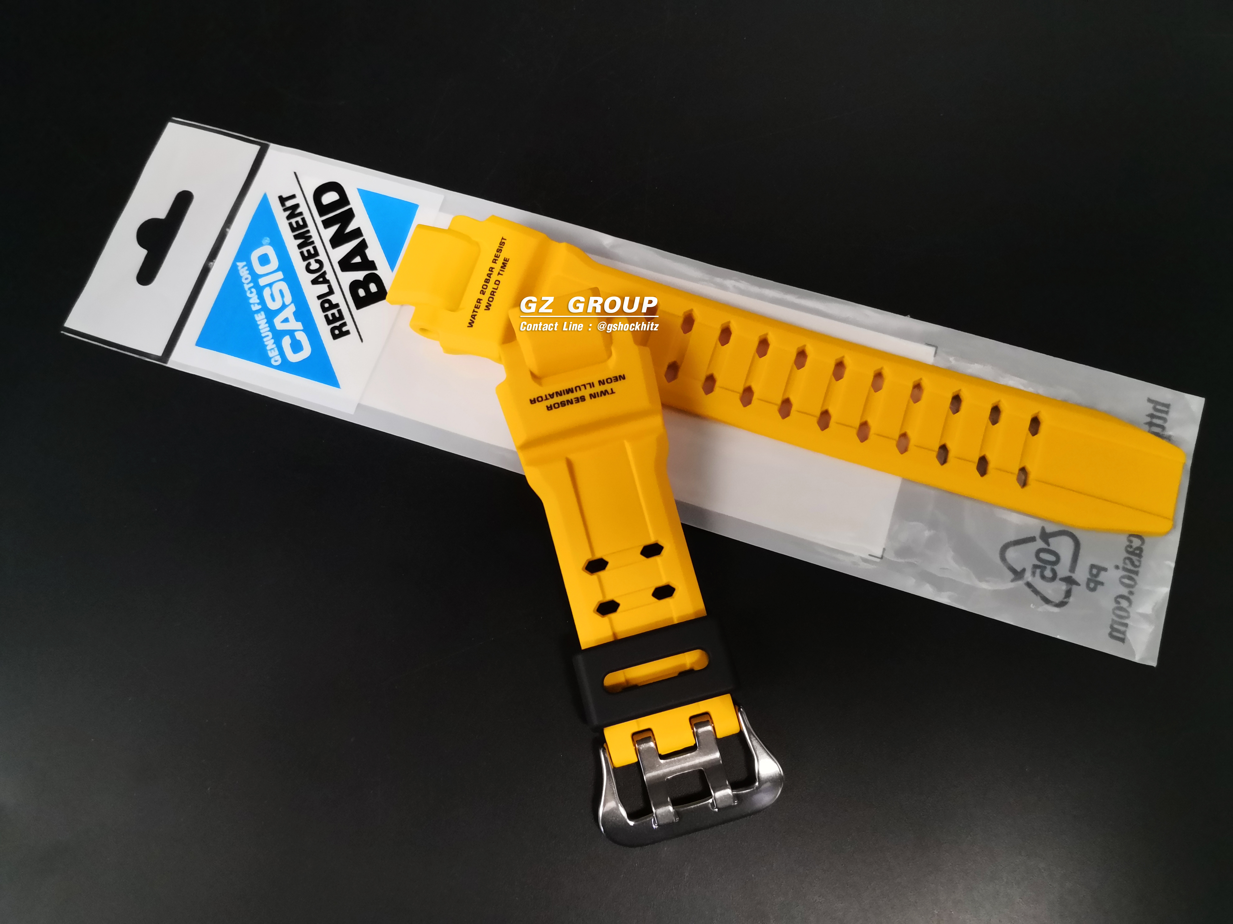 CASIO GENUINE FACTORY CASIO REPLACEMENT อะไหล่นาฬิกา G-SHOCK รุ่น GA-1000-9B กรอบสายสีเหลือง