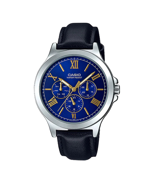 CASIO นาฬิกาคาสิโอ นาฬิกาข้อมือ นาฬิกากันน้ำ นาฬิกาของแท้ ประกันศูนย์ CMG 1 ปี รุ่น MTP-V300L-2A นาฬิกาสีน้ำเงิน