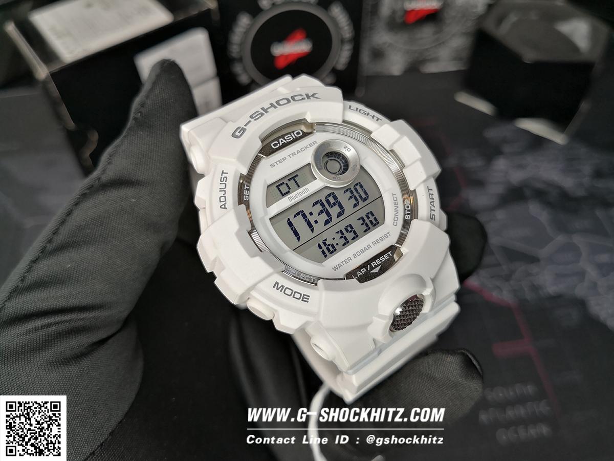 CASIO G-SHOCK นาฬิกาข้อมือ นาฬิกากันน้ำ นาฬิกาของแท้ ประกันศูนย์ CMG 1 ปี รุ่น GBD-800-7 นาฬิกาสีขาว