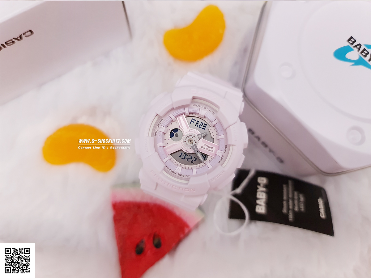 CASIO BABY-G นาฬิกาข้อมือ นาฬิกากันน้ำ นาฬิกาของแท้ ประกันศูนย์ CMG 1 ปี รุ่น BA-110-4A2 นาฬิกาสีชมพู