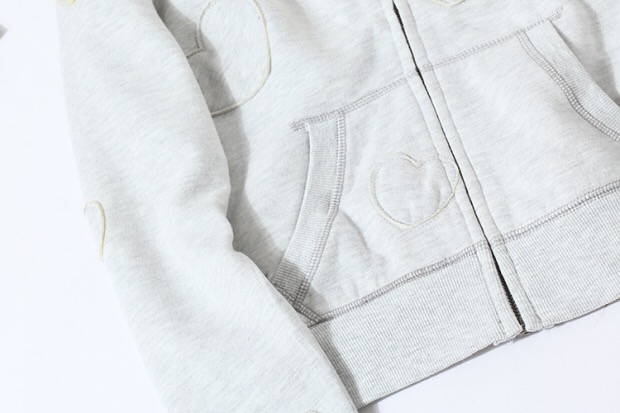 Pink by victoria's secret เสื้อแจ็คเก็ต เสื้อนอก เสื้อฮู้ดวอร์ม สีเทา แต่งลายปัก เทาอ่อน