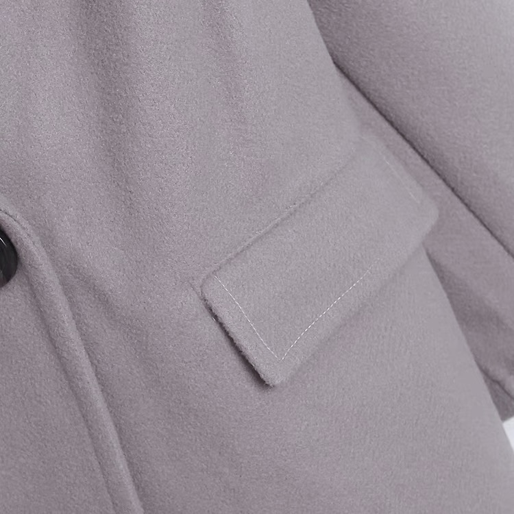 เสื้อโค้ทวูล Trench coat เสื้อโค้ทเฟอร์ โค้ทสักหลาดสีเทาอ่อน แบรนด์ RAY CASSIN
