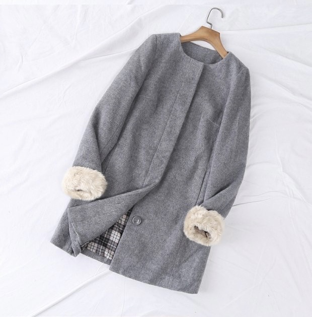 เสื้อโค้ทวูล Trench coat เสื้อโค้ทวูล โค้ทสีดำ แบรนด์ C&A AMISU สำเนา สำเนา