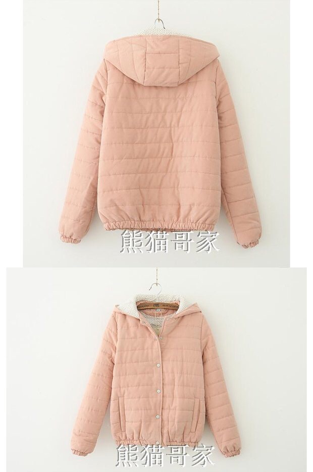 เสื้อกันหนาว บุนวม แต่งหมวกฮูท สีกากี ด้านในแต่งซับผ้าลายดอกเล็กสีส้ม สินค้างานญี่ปุ่น สวย น่ารักหวานๆคะ 3สี:ชมพู/กากีอ่อน/เขียว