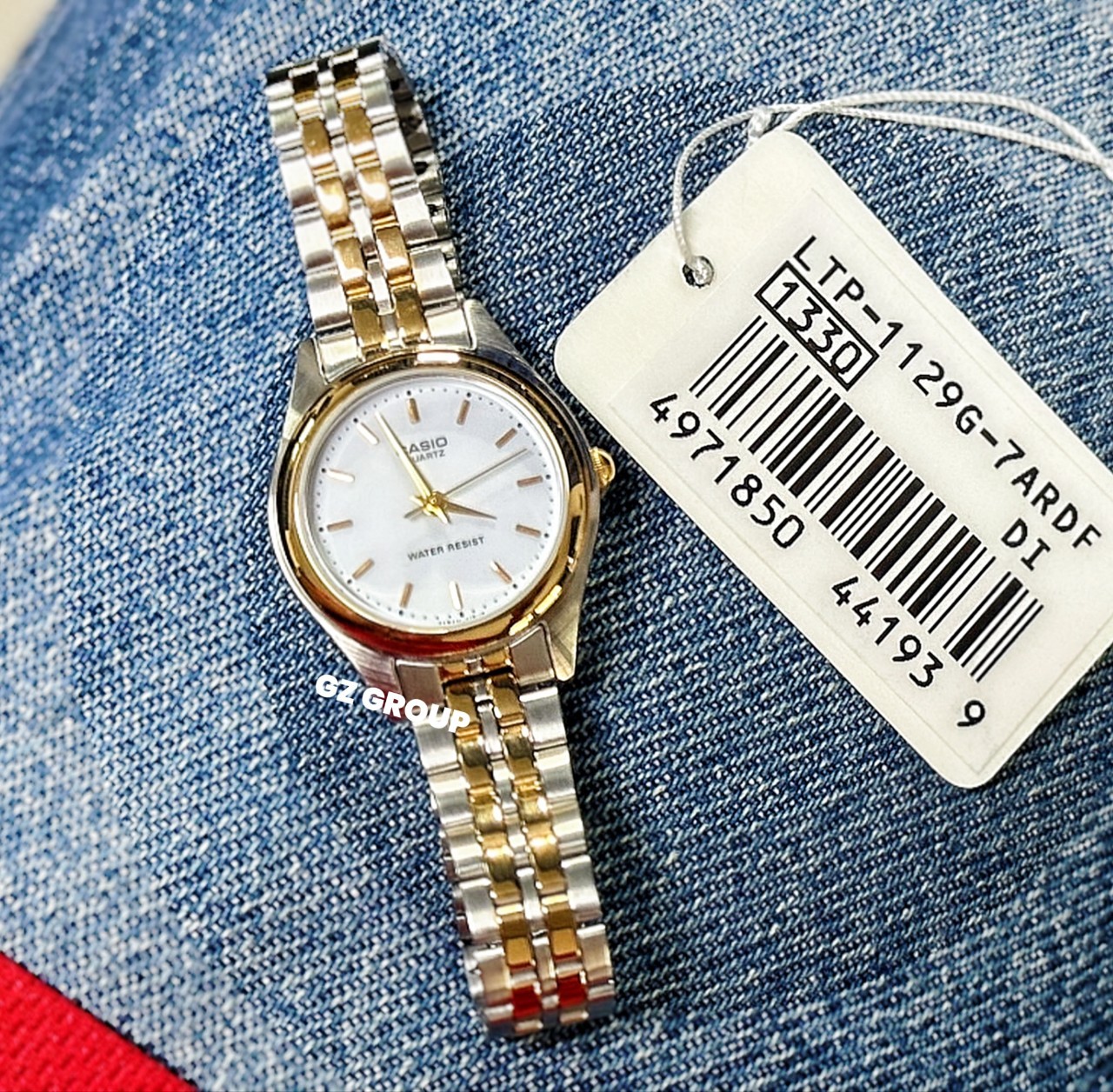 CASIO นาฬิกาคาสิโอ นาฬิกาข้อมือ นาฬิกากันน้ำ นาฬิกาของแท้ ประกันศูนย์ CMG 1 ปี รุ่น LTP-1129G-7A นาฬิกาสีทอง