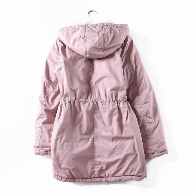 Jean pascale เสื้อโค้ทฮู้ดกันหนาว เสื้อปาร์กา parka สีชมพู แบรนด์ JEAN PASCALE ชมพู