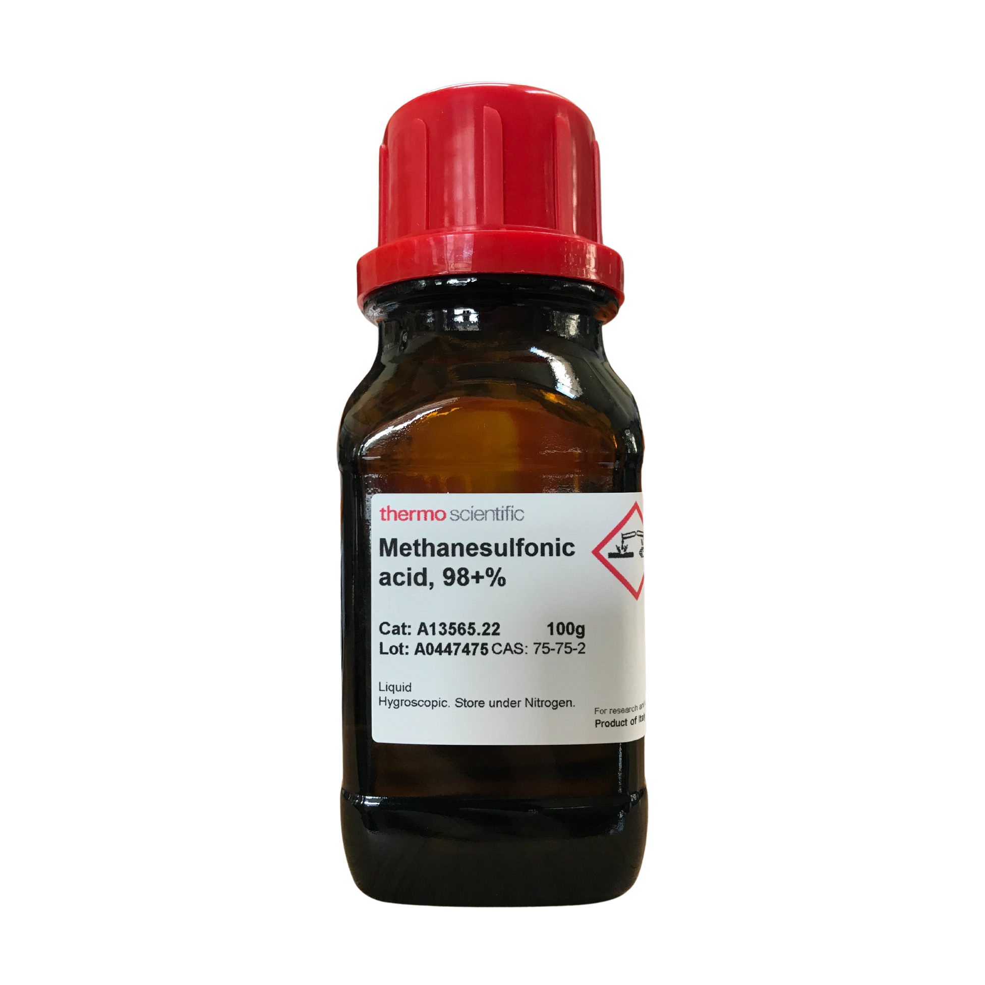 Methanesulfonic Acid, 98+% 100 g. Alfa Aesar™
