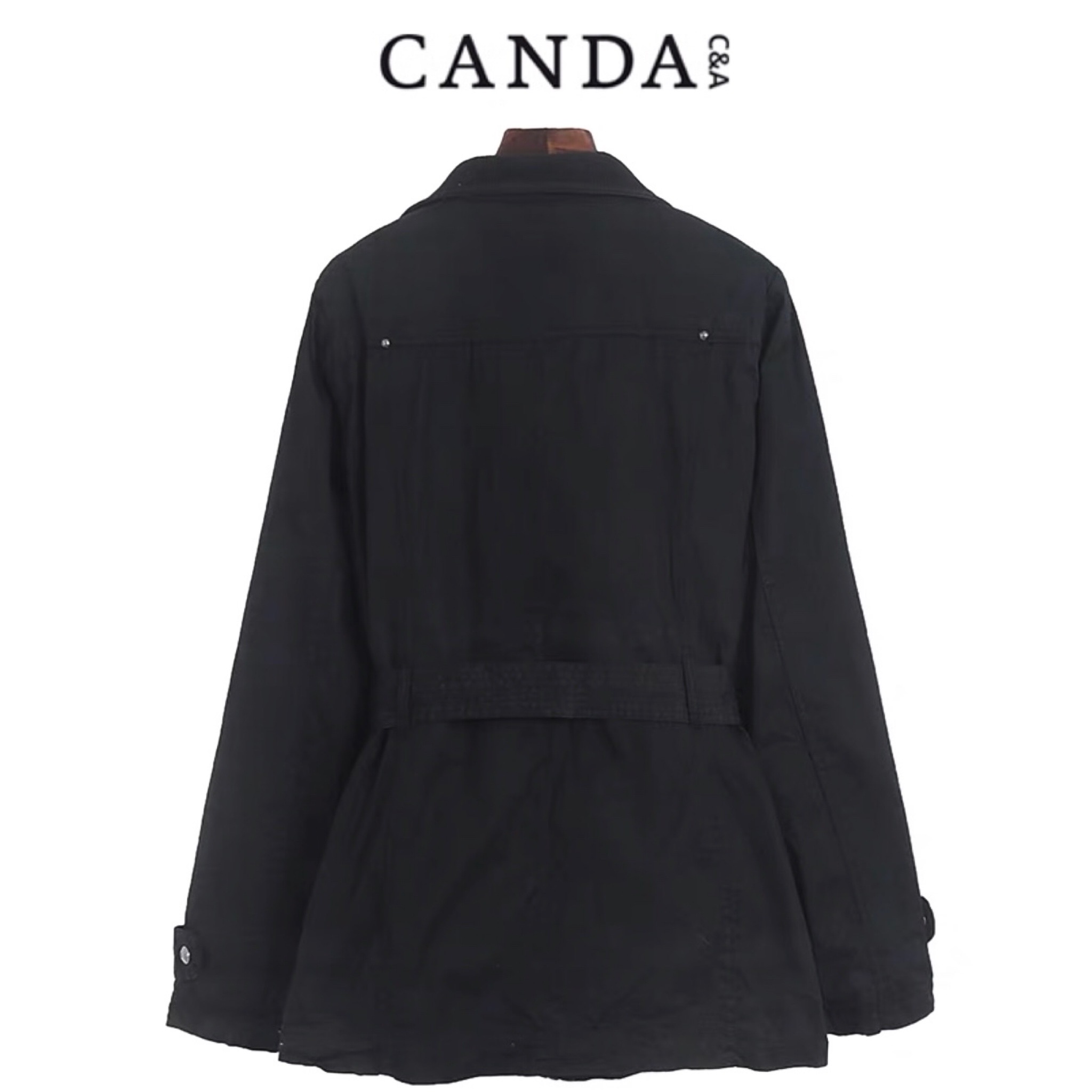 Canda by C&A เสื้อคลุม เสื้อนอกสีดำ แบรนด์CANDA by C&A แพทเทินสวย เท่ห์มาก (ฮู้ดพับเก็บได้)คะ Size S/M/L/XL สำเนา ดำ