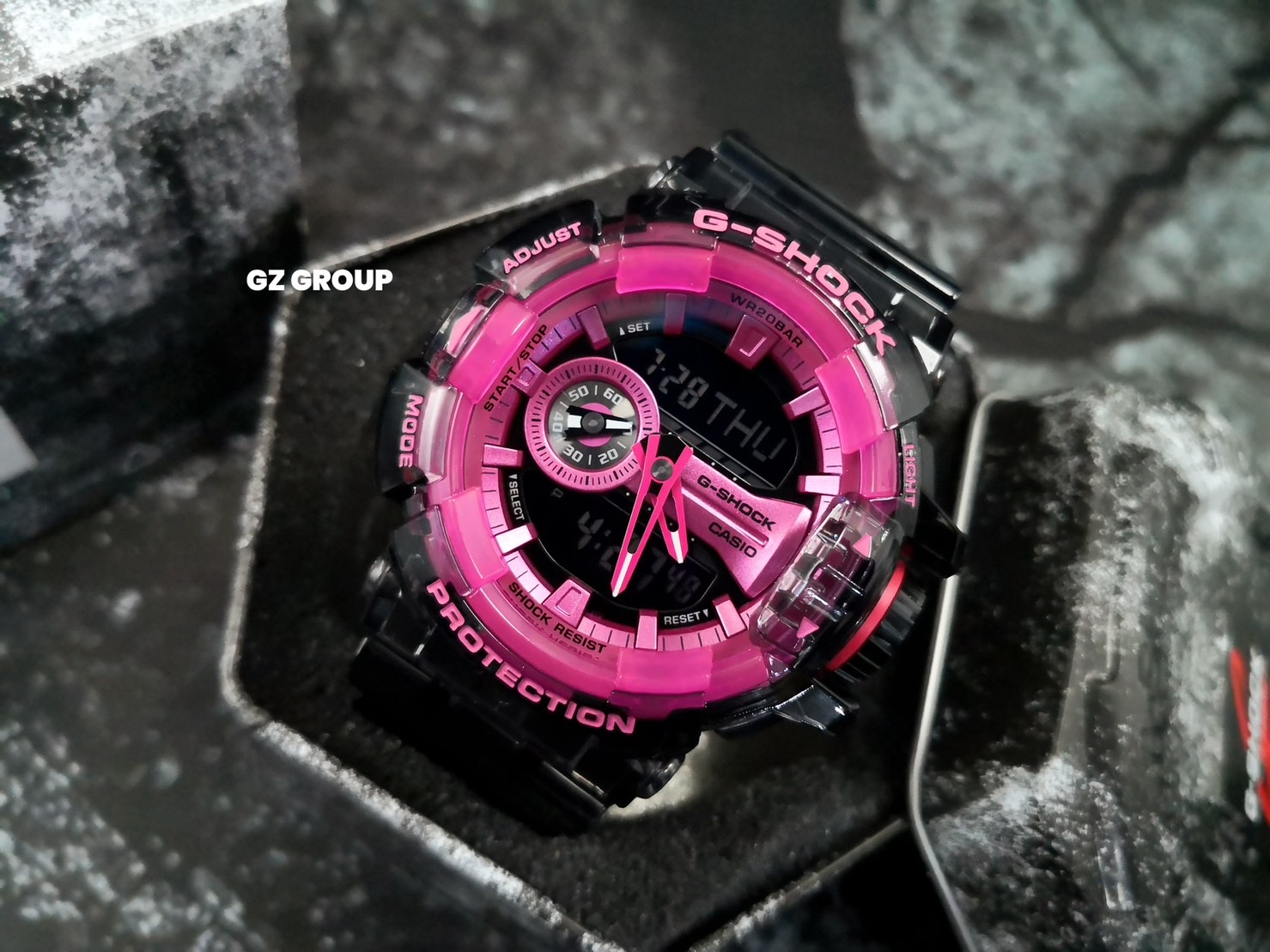 CASIO MID YEAR SALE G-SHOCK พร้อมส่ง นาฬิกาข้อมือ นาฬิกากันน้ำ นาฬิกาของแท้ ประกันศูนย์ CMG 1 ปี รุ่น GA-400SK-1A4 นาฬิกาสีใสดำ