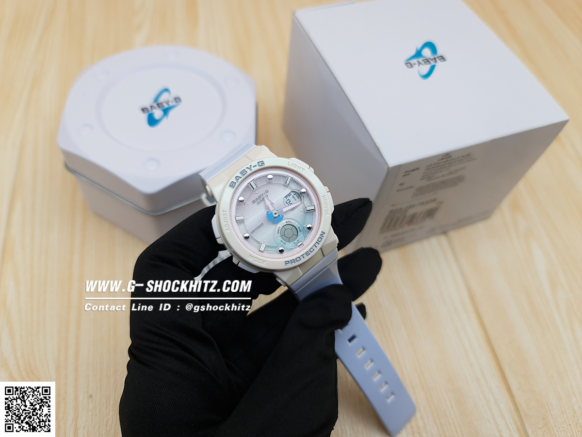 CASIO BABY-G นาฬิกาข้อมือ นาฬิกากันน้ำ นาฬิกาของแท้ ประกันศูนย์ CMG 1 ปี รุ่น BGA-250-7A3 นาฬิกาสีขาว