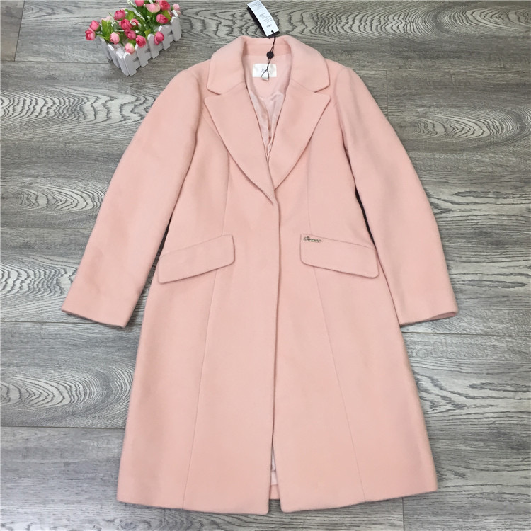 เสื้อโค้ทวูล Trench coat เสื้อโค้ทเฟอร์ โค้ทสักหลาดสีชมพูอ่อน แบรนด์ Roem