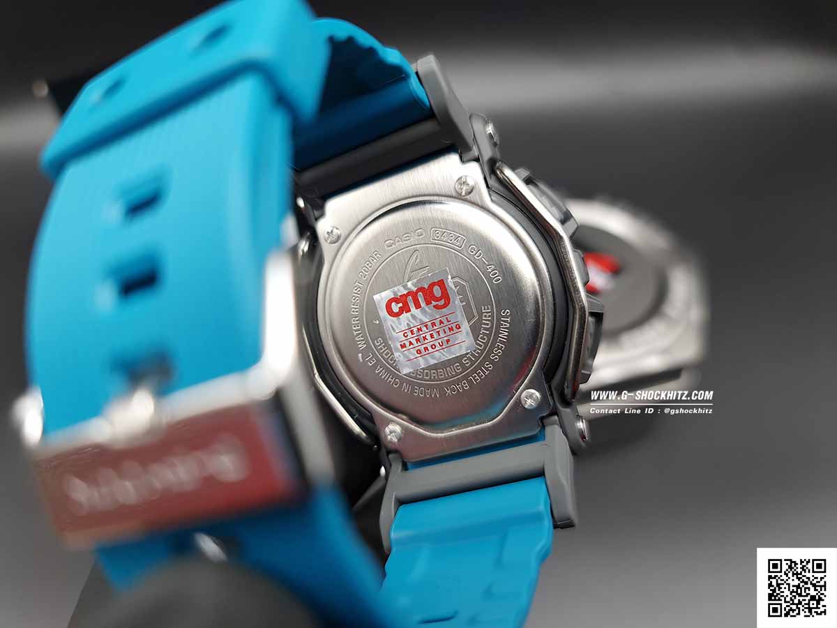 CASIO G-SHOCK นาฬิกาข้อมือ นาฬิกากันน้ำ นาฬิกาของแท้ ประกันศูนย์ CMG 1 ปี รุ่น GD-400-2D นาฬิกาสีน้าเงิน