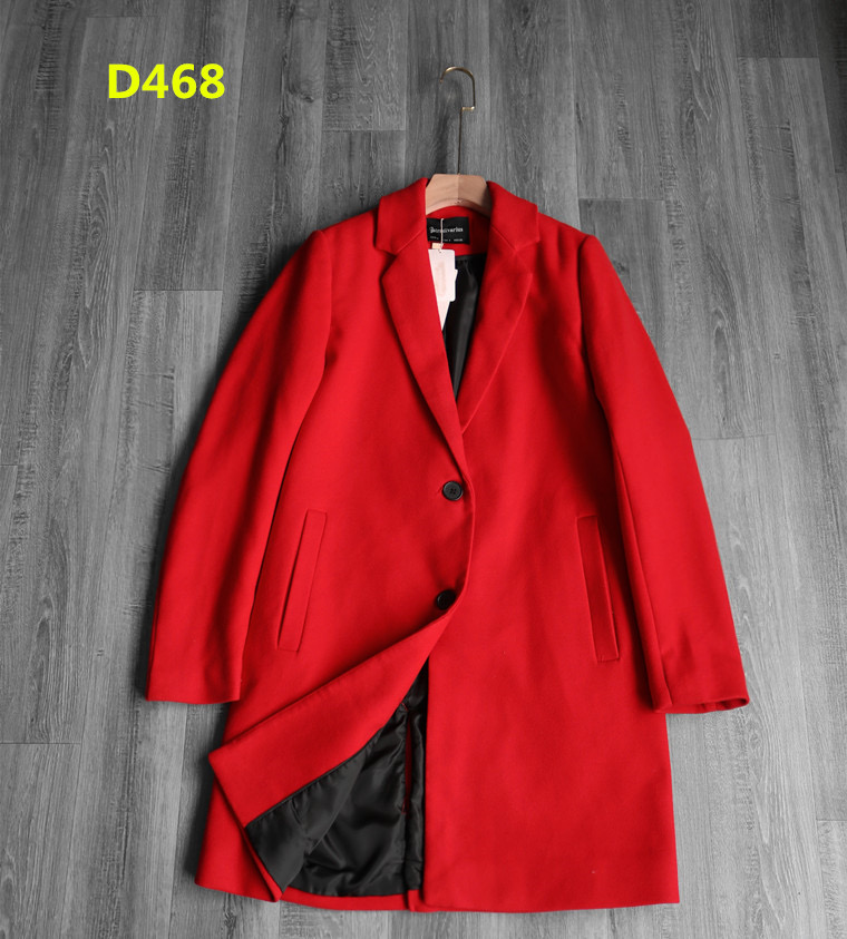 เสื้อโค้ท เสื้อโค้ทกันหนาว โค้ทสักหลาดสีแดง แบรนด์ STRADIVARIUS สำเนา