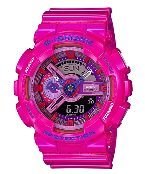 CASIO G-SHOCK นาฬิกาข้อมือ นาฬิกากันน้ำ นาฬิกาของแท้ ประกันศูนย์ CMG 1 ปี รุ่น GA-110MC-4A นาฬิกาสีชมพู