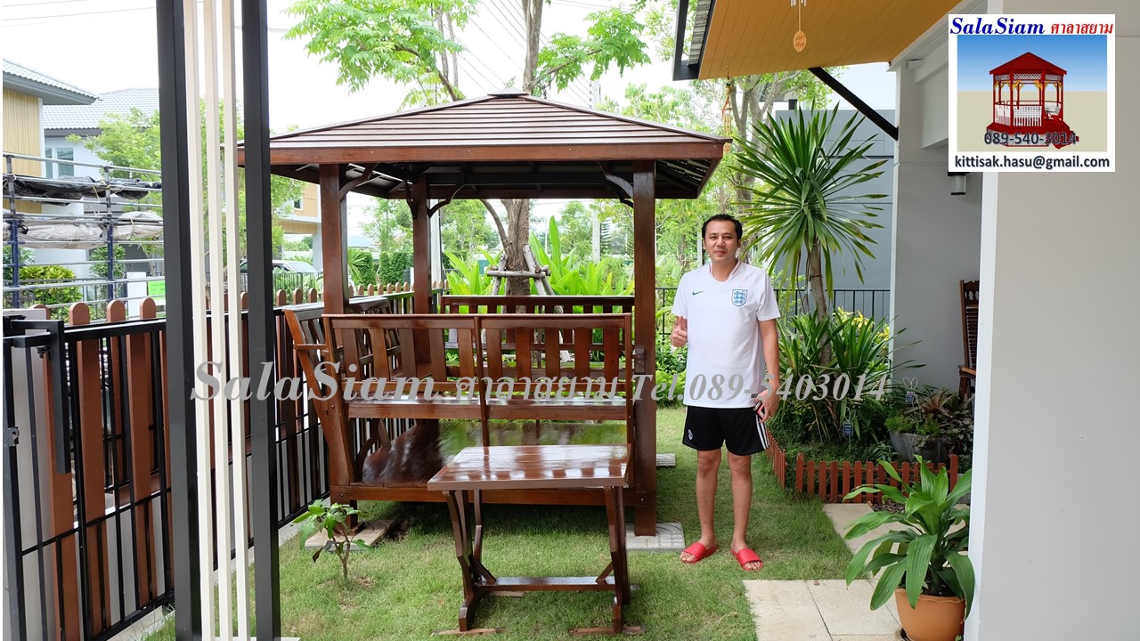 ผลงานการส่งมอบศาลาทรงบาหลี ของคุณเอกชัย แต่งอ่อน หมู่บ้านพฤกษ์ลดา มหาชัย สมุทรสาคร